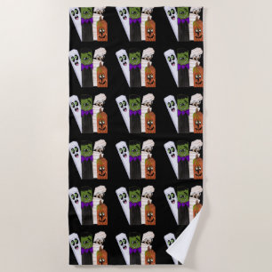 Toalla De Playa Funny Frankenstein Ghost Pumpkin Invisible Man