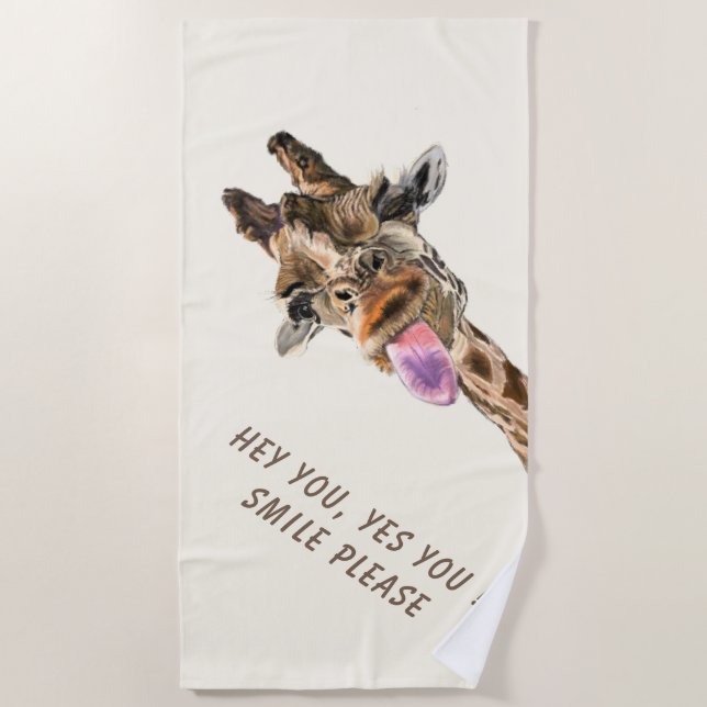 Toalla De Playa Funny Giraffe Beach Towel (Anverso)