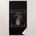 Toalla De Playa Funny Gnome Merry Christmas<br><div class="desc">Funny Gnome Merry Christmas. Are you a fan of Gnome Merry Christmas, Christmas season? funny Christmas season My Cute Gnome Christmas design is an excellent choice for you. Show the world your love for a fun design. Add it to your wardrobe or as a gift for a friend, brother, or...</div>