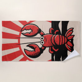 Toalla De Playa Funny Lobster – Retro Beach Design