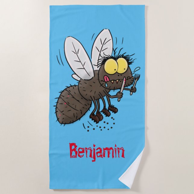 Toalla De Playa Funny personalizado de insectos de herradura (Anverso)