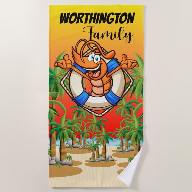 Toalla De Playa Funny Shrimp Beach Towel (Anverso)
