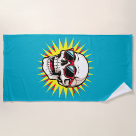 Toalla De Playa **Funny Skull With Sunglasses – Cartoon Laughing S