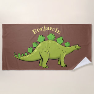 Toalla De Playa Funny stegosaurus dinosaur personalizado