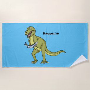 Toalla De Playa Funny T rex dinosaur ilustracion