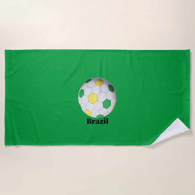 Toalla De Playa Fútbol Brasil (Anverso)