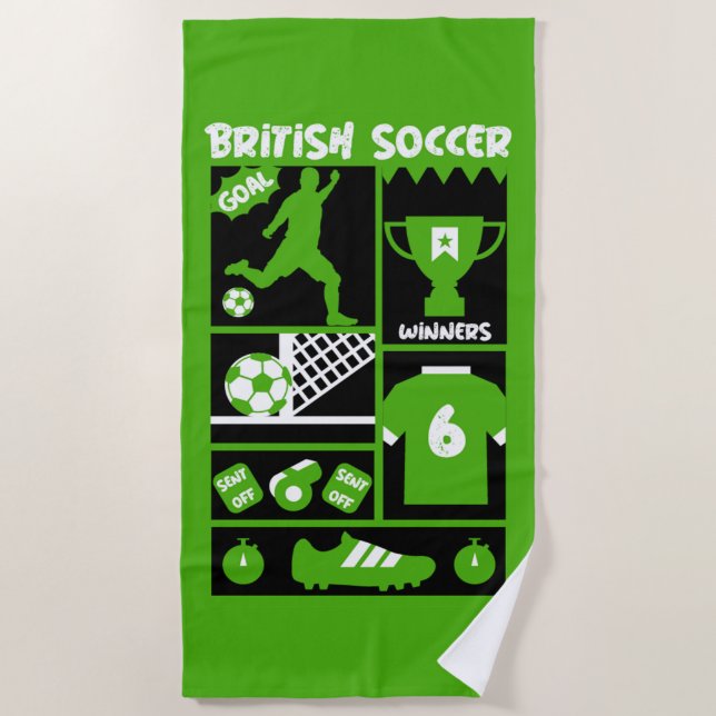 Toalla De Playa Fútbol británico (Anverso)