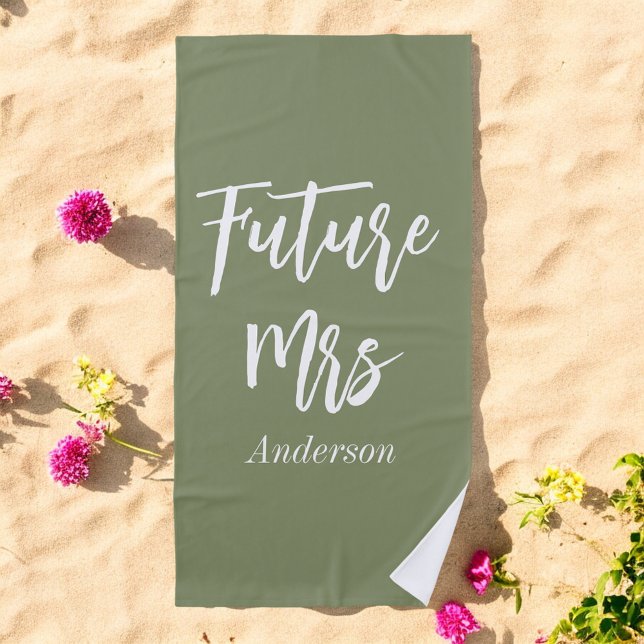 Toalla De Playa Futura Sra. Sage Green Bachelorette (Subido por el creador)