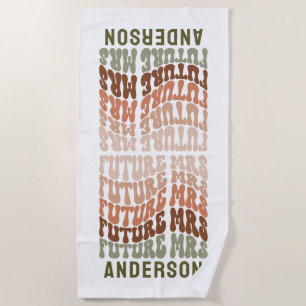 Toalla De Playa Futuro Sra. terracotta sage verde retro 60 simple