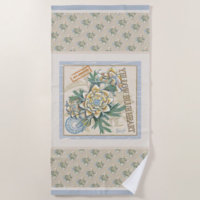 Toalla De Playa G Creación Oficina de la flor amarilla (Anverso)