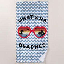 Toalla De Playa Gafas de sol retro "Qué pasa, playas" divertidas