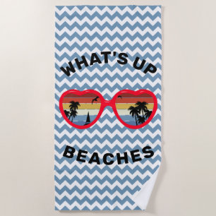 Toalla De Playa Gafas de sol retro "Qué pasa, playas" divertidas