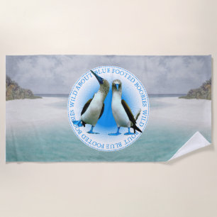 Toalla De Playa Galápagos Souvenir Blue Footing Boobies Beach Toal