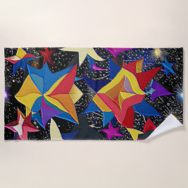 Toalla De Playa Galaxy paradise - Vibrant Abstract Starry Night