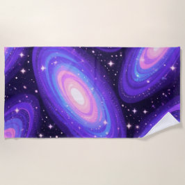 Toalla De Playa Galaxy Swirls Pattern Dreamy Cosmic Nebula Design
