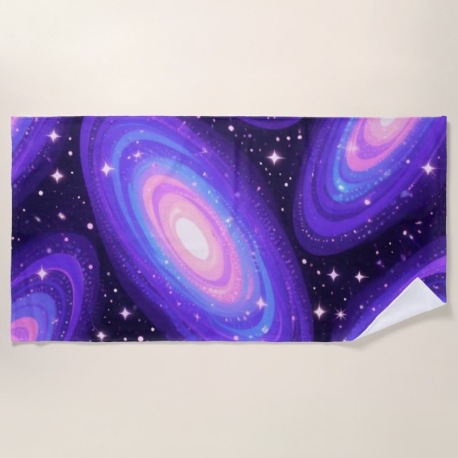 Toalla De Playa Galaxy Swirls Pattern Dreamy Cosmic Nebula Design (Anverso)