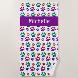 Toalla De Playa Galería de símbolos de impresión de perro divertid