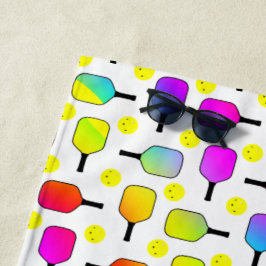 Toalla De Playa Gales de bolas de pollo coloridas, baloncesto amar