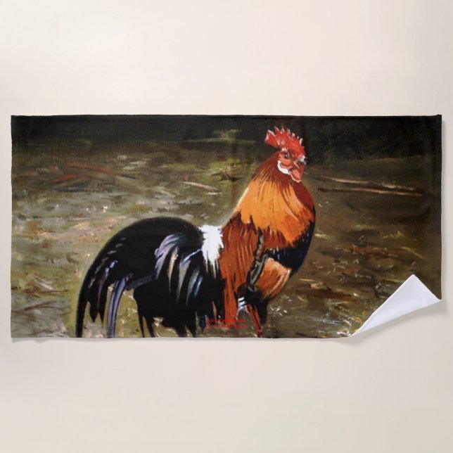 Toalla De Playa Gallo/Galo/Rooster (Anverso)