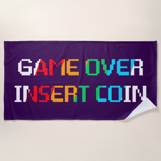 Toalla De Playa Game Over Insert Coin (Anverso)