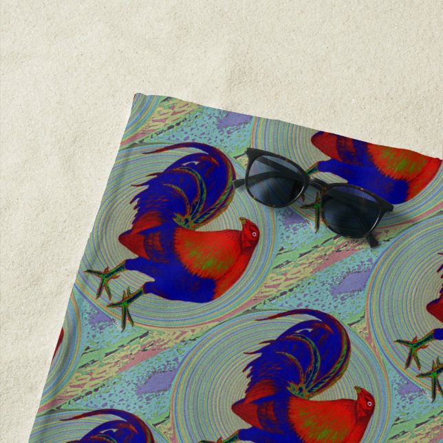 Toalla De Playa Gamecock: Rooster impresionista (In situ)