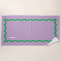 Garabato púrpura y verde con texto