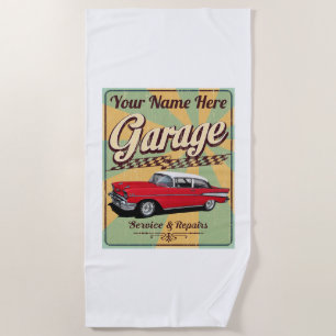 Toalla De Playa Garaje Chevy personalizado 57