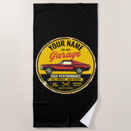 Toalla De Playa Garaje Fastback Red Classic para coches personaliz