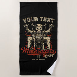 Toalla De Playa Garaje para la tienda de motocicletas de Skeleton