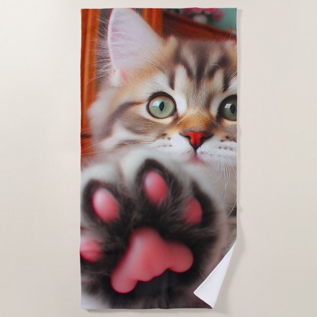 Toalla De Playa Gatitos y garras (Anverso)