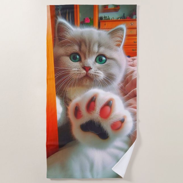 Toalla De Playa Gatitos y garras (Anverso)