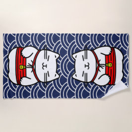 Toalla De Playa Gato afortunado japonés o Maneki-Neko