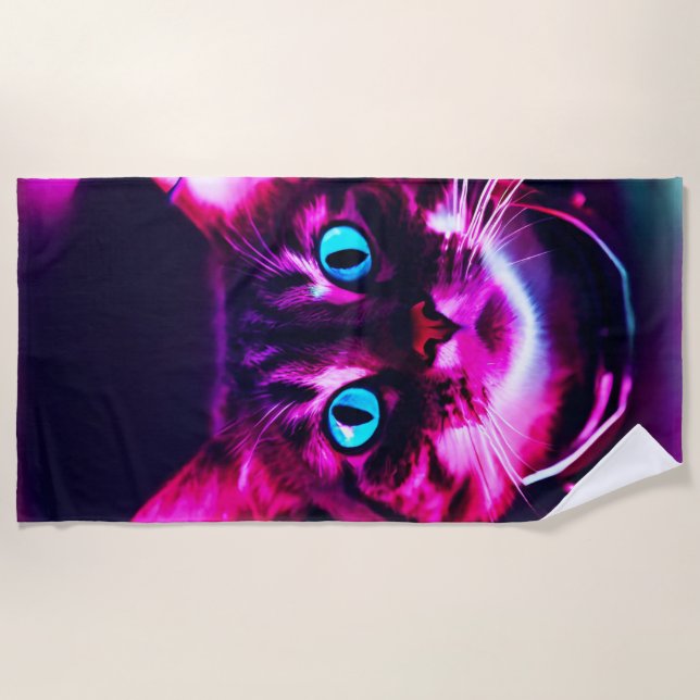 Toalla De Playa gato astronauta (Anverso)