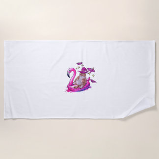 Toalla De Playa Gato En Una Piscina Divertido Tembloroso Verano Su