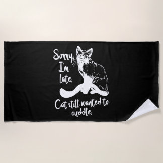 Toalla De Playa Gato gracioso dice citas de gatos