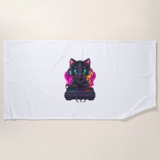 Toalla De Playa Gato Halloween Spooky Gamer