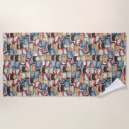 Toalla De Playa Gatos en estafas de invierno y patrón de Gorras