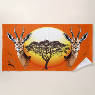 Toalla De Playa Gazelle Animal salvaje Antelope africano