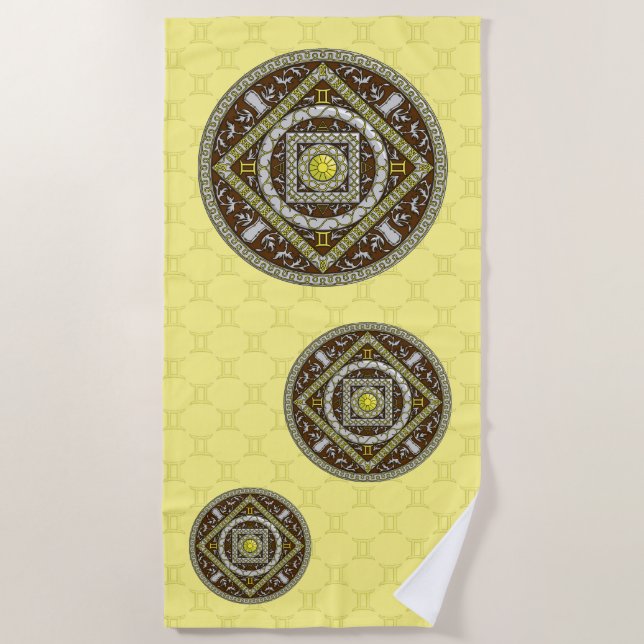 Toalla de playa Gemini Mandala (Anverso)