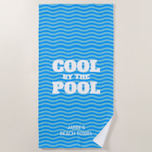 Toalla De Playa Genial junto a la piscina divertida ola azul perso