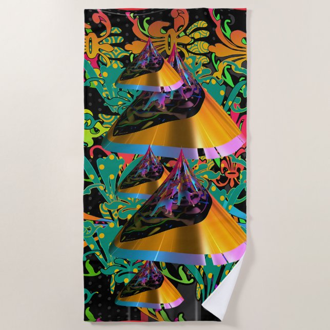 Toalla De Playa Geo Floral (Anverso)