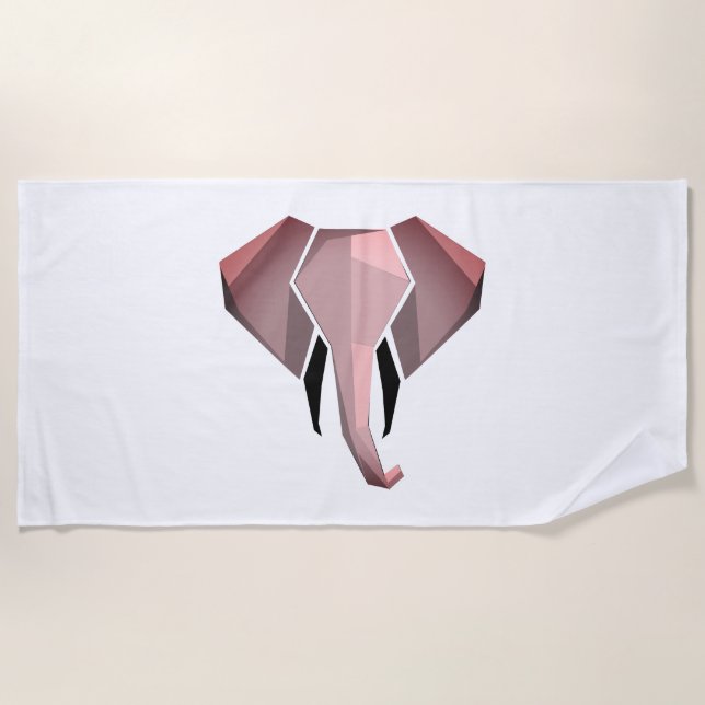 Toalla De Playa Geometría Cabeza elefante (Anverso)