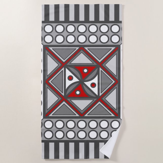 Toalla de playa geométrica alternativa (Anverso)