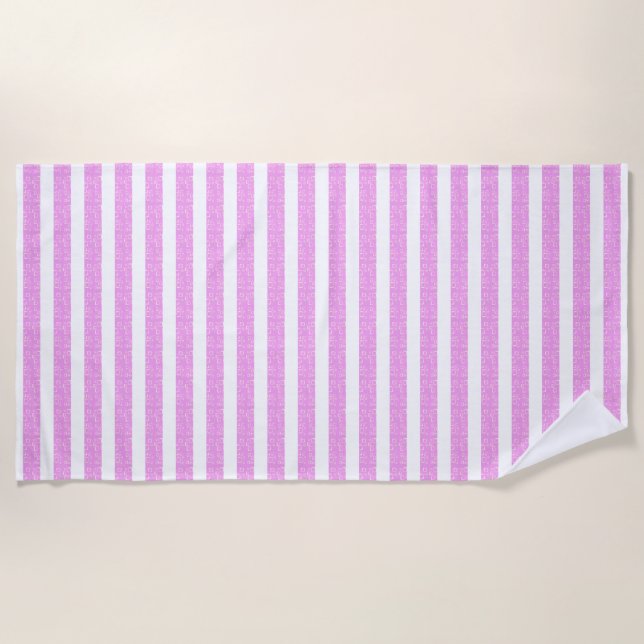 Toalla de playa geométrica rosa (Anverso)