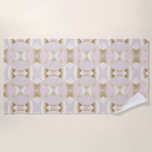 Toalla De Playa Geométrico moderno Glam Pink Gold Kaleidoscope