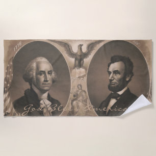 Toalla De Playa George Washington Abraham Lincoln Eagle Patriotic