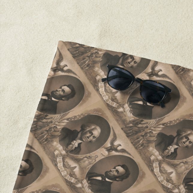 Toalla De Playa George Washington Abraham Lincoln Eagle Patriotic  (In situ)