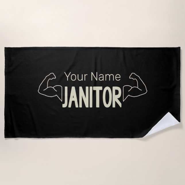 Toalla De Playa Gerente De Instalaciones De Diseño De Janitor O Cu (Anverso)