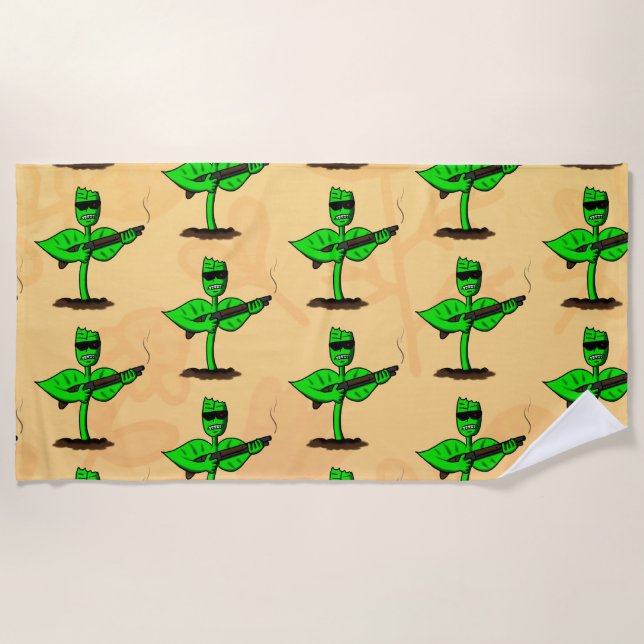 Toalla De Playa Germinator cyborg personalizado divertido (Anverso)