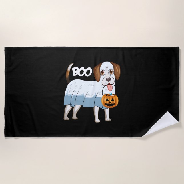 Toalla De Playa Ghost Beagle Halloween Dog (Anverso)